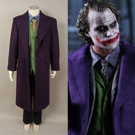 4pcs Adult Men Batman Dark Knight Joker Costume Heath Ledger Joker ...