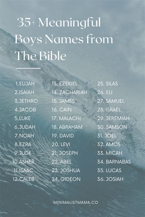 35+ Unique Biblical Boys Names That You'll Fall in Love With | Minimalist Mama | Bible baby ...