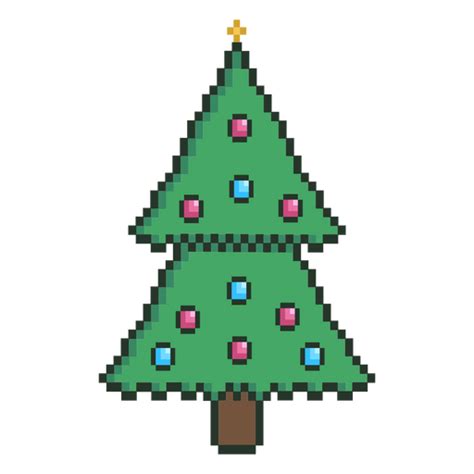 Festive Christmas Tree Pixel Art Icon