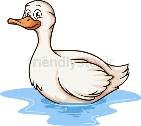 Swimming Duck Cartoon Clipart Vector - FriendlyStock