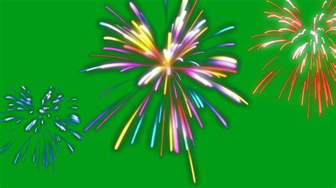 colour fireworks - green / black screen effect - YouTube