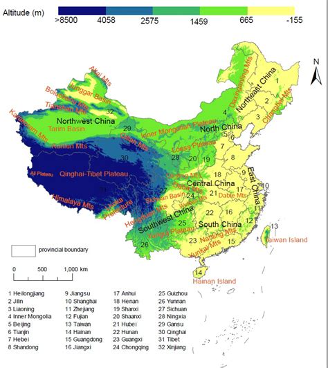 Map Of China Topographic - Almire Marcelia