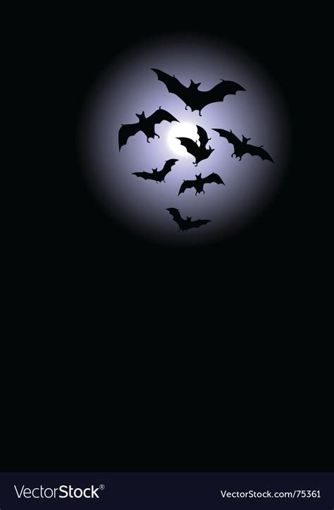 Halloween background with a full moon and bats Vector Image