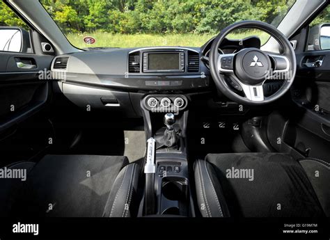 Mitsubishi Evo X Japanese 4 wheel drive super saloon interior Stock Photo - Alamy