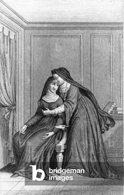 Illustration for book "La Religieuse" (the nun) by Denis Diderot (published in 1796), engraving ...