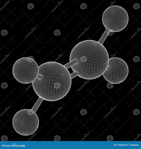 Ethylene ethene molecule. stock vector. Illustration of polyethylene - 175074677