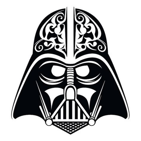 Premium AI Image | a black and white image of a darth vader helmet generative ai