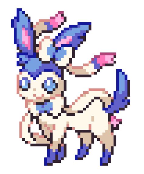 shiny sylveon pokemon | Pixel Art Maker