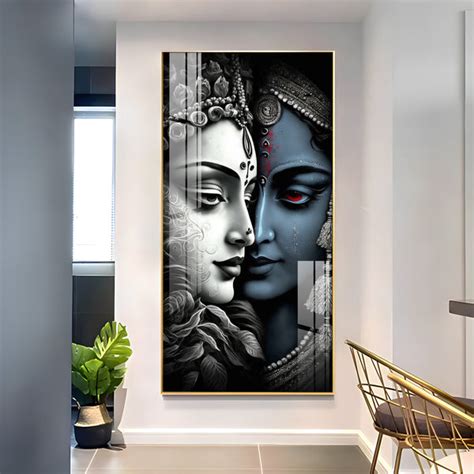 Buy Beautiful Krishna & Radha Premium Acrylic Vertical Wall Art Online @ Best Price in India ...