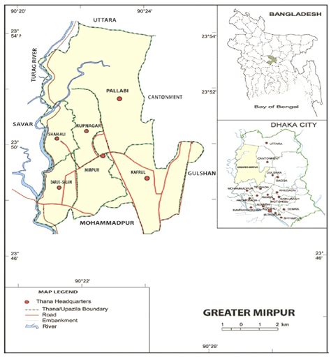 Map of the study area (greater Mirpur, Dhaka) | Download Scientific Diagram