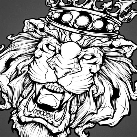 Lion With Crown Drawing at GetDrawings | Free download