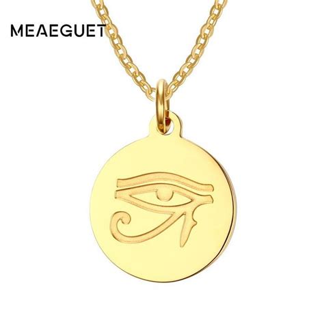 Eye of Horus Gold Pendant Necklace | Eye of horus necklace, Pendant necklace, Gold jewelry necklace