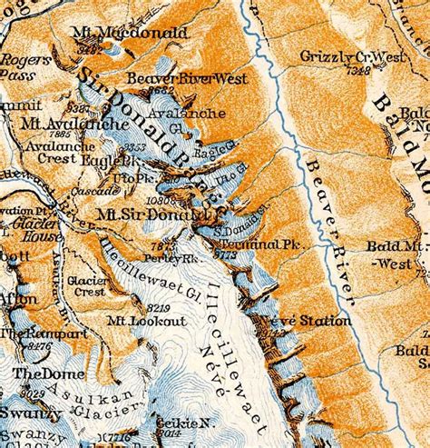 1907 Map of Selkirk Range Canada - Etsy