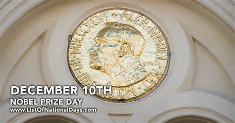 NOBEL PRIZE DAY - List Of National Days