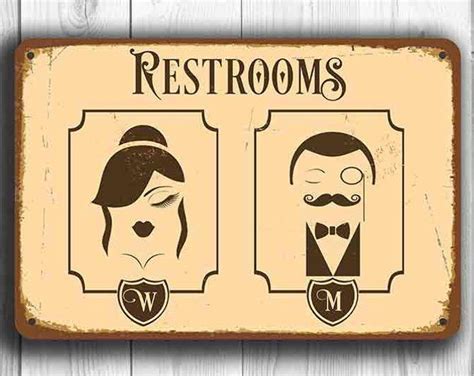 TOILETS SIGN Vintage Style Toilets Sign Toilet Signs Male | Etsy | Toilet sign, Restroom sign ...