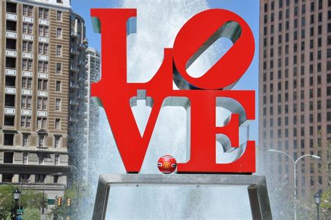 The Aon Pass It On ball in famous LOVE Park in Philadelphia. | Employee engagement, Love park ...