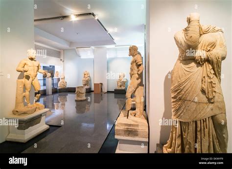 Marble sculptures and statues, Aphrodisias Museum Interior, Aphrodisias ...