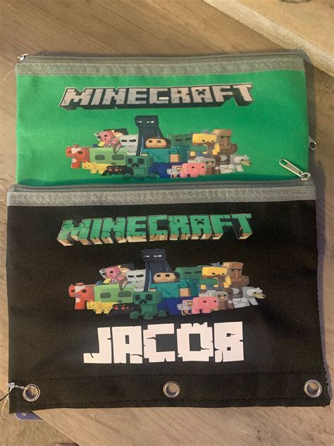 Personalized Minecraft pencil pouch | Etsy