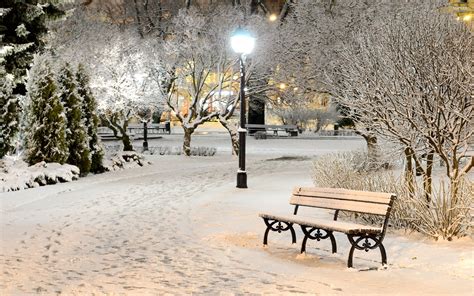 Snowy Bench & Footprint Path | Winter wonderland wallpaper, Winter ...