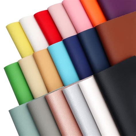 Buy ZAIONE Solid Faux Leather Sheets: Grain Colors Leather 20Pcs 8x6 ...