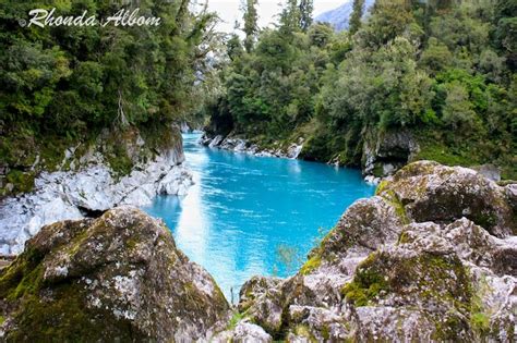 Azure Waters and Swing Bridge at Hokitika Gorge, New Zealand