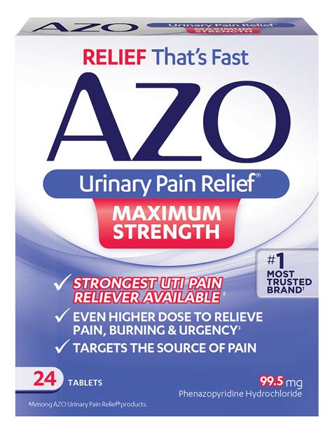 AZO Maximum Strength Urinary Pain Relief, UTI Pain Reliever, 24 ct - Walmart.com - Walmart.com