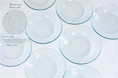 Dinnerware Set of 4, Clear Glass Dinner Plates, Handmade Gift for Zero ...