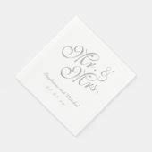 Gray White Mr. and Mrs. | Wedding Paper Napkins | Zazzle