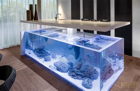 L-Shaped Kitchen Island Aquarium | Designs & Ideas on Dornob
