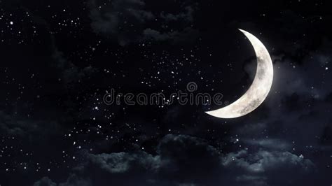 Half moon in the night sky stock photo. Image of cloudy - 23178078