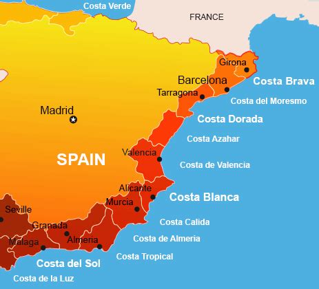 Top Beaches In Spain Map - United States Map