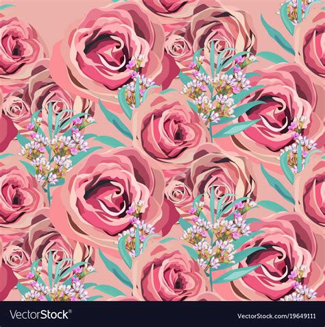 Vintage rose floral pattern background Royalty Free Vector