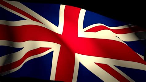 UK Britain Union Jack Flag Closeup Waving Against Blue Sky Seamless Loop CG Stock Footage Video ...