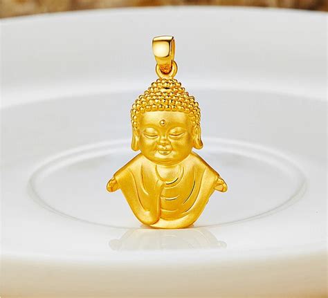 New Pure 999 24k Yellow Gold 3D Buddha Pendant 3.33g-in Pendants from Jewelry & Accessories on ...