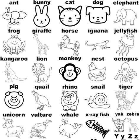 Animal Alphabet Coloring Pages