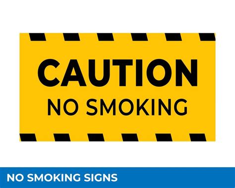 Warning No Smoking Area Signs In Vector, Easy To Use And Print Design Templates 6259010 Vector ...