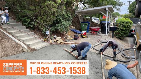 Concrete delivery for backyards | Supreme Concrete | SUPREME CONCRETE LLC