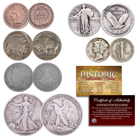 Original Old U.S. Silver Coins 6 Coin Set of Historic Circulating Coins MUST SEE | eBay