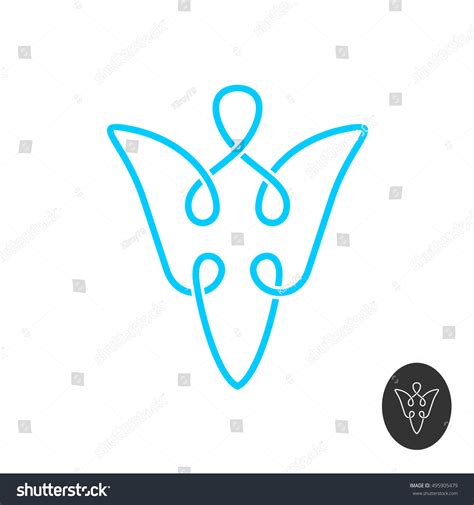 Angel Wings Silhouette Flying Angel Linear Stock Vector (Royalty Free) 495905479 | Shutterstock