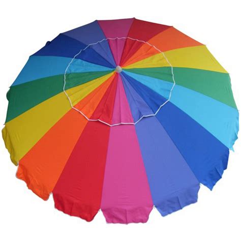 Carnivale Beach Umbrella - Huge 8ft Canopy - Rainbow Panels - BeachKit