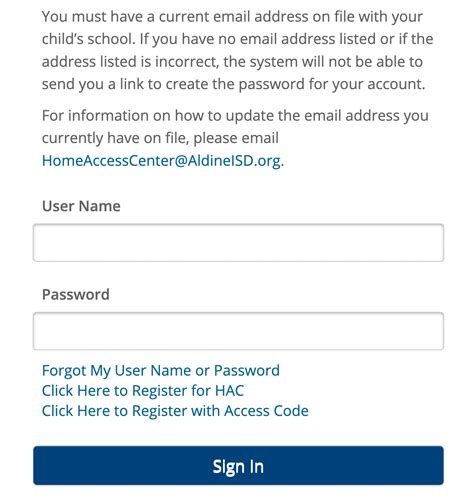 HAC Aldine Home Access Center Login