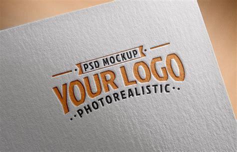 Free Logo Mockup PSD on Textured Paper | Free logo mockup, Free logo ...