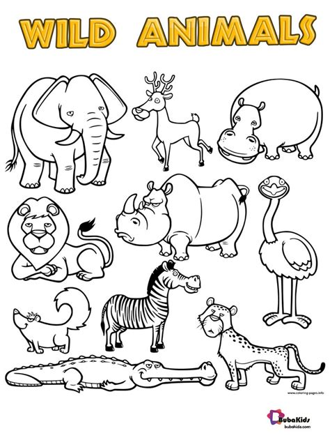 Free download Wild Animals printable coloring page Collection of animal coloring pages for teen ...