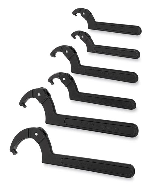 Adjustable Pin Spanner Wrench Set, 6pcs - Pins: 1/8", 3/16", 1/4" & 3/8" Diameters, Span ...