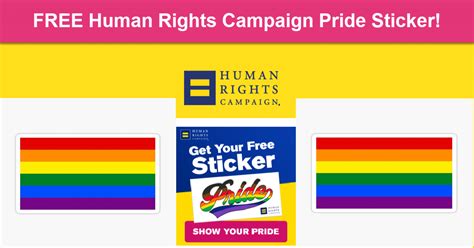 FREE Human Rights Campaign Pride Sticker! – Free Samples By Mail