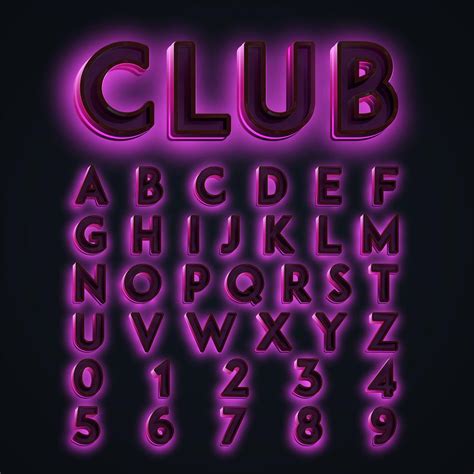 Pink 'CLUB' neon lights typeset, vector 316640 Vector Art at Vecteezy