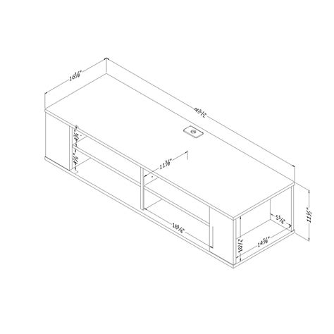 Wall Mounted Media Console | Black Oak | City Life | South Shore