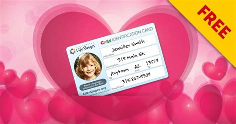 Free Printable Child Identification Card | Cards, Child safety, Children