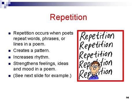 Repetition n n Repetition occurs when poets repeat words, phrases, or ...