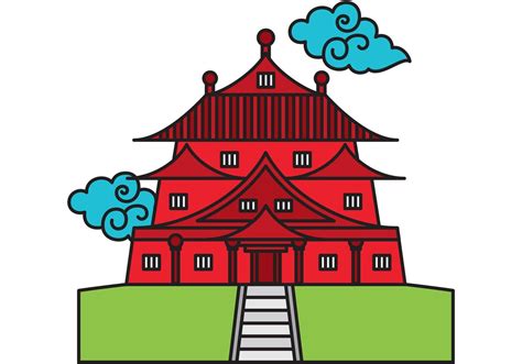 Chinese Temple Vector | Chinese temple, Vector art, Free vector art